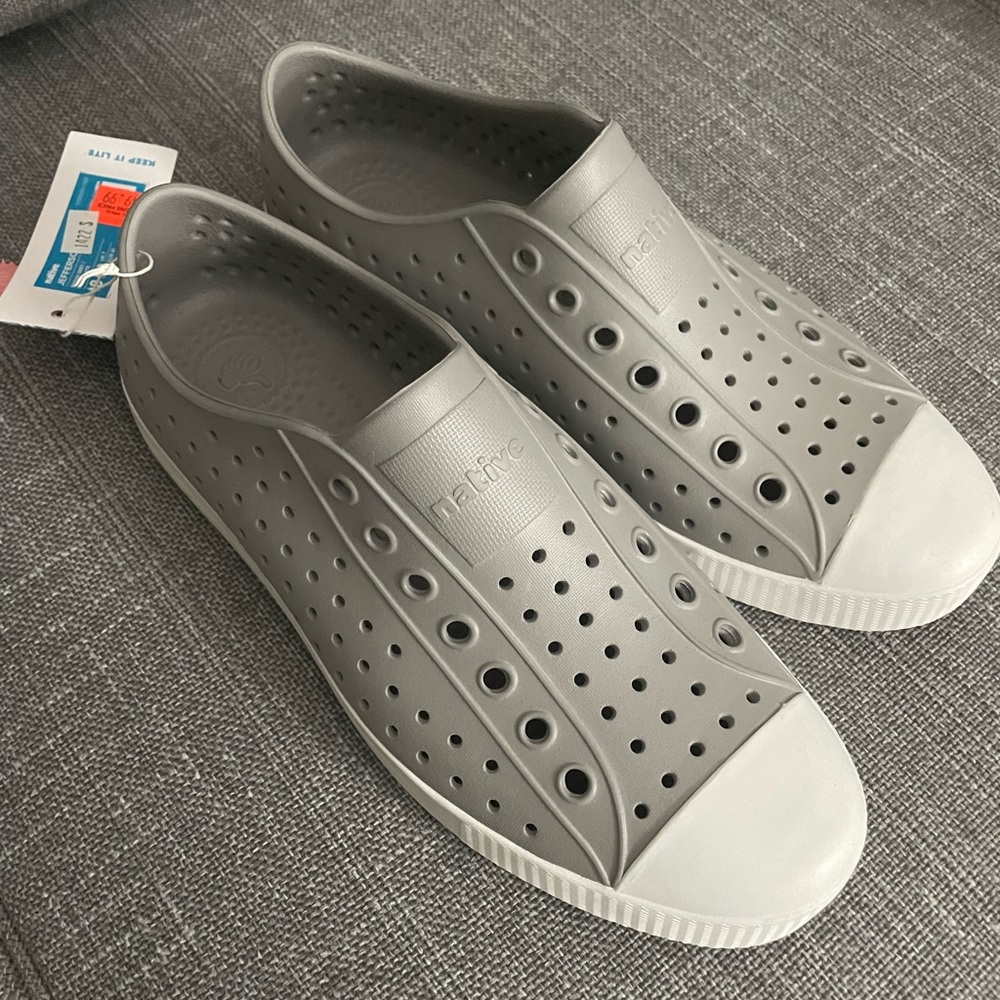 Native water shoes gray size 10